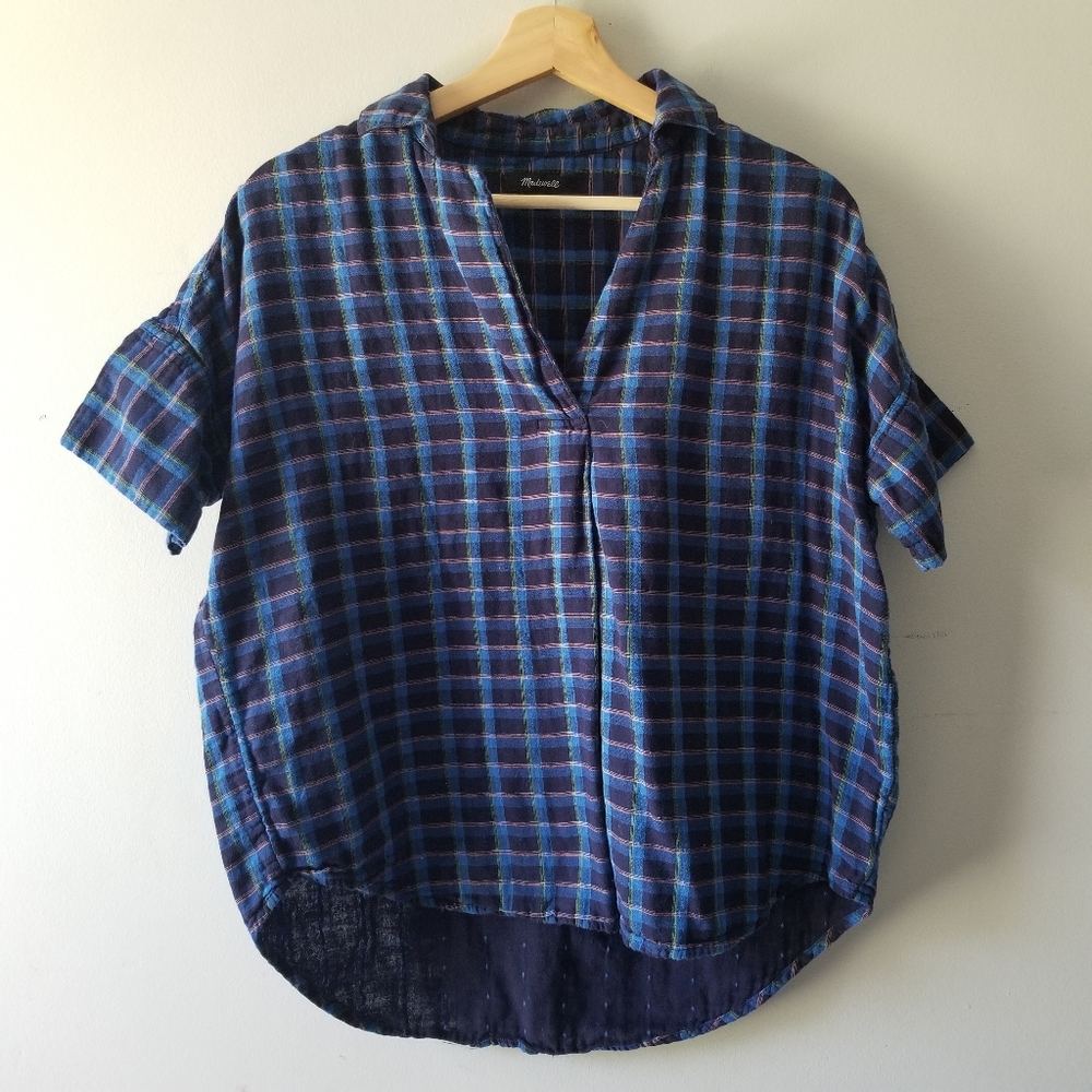 Madewell Double Faced Park Popover Plaid Shirt XS - Picture 2 of 10